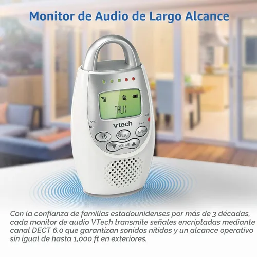 Vista 4 de VTech Paquete de monitores de audio para bebés con alcance de hasta 1,000 pies y batería recargable 2 unidades para padres