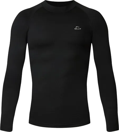 Vista 2 de Willit Camisetas térmicas de compresión de forro polar de manga larga para niñas y niños