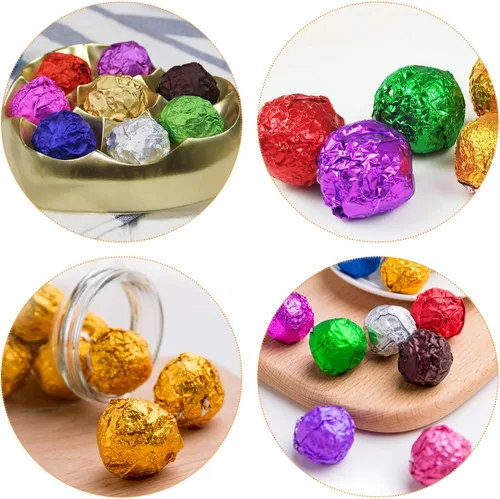 Vista 5 de BESTONZON Paquete de regalo de hoja metálica de papel de papel de 200 piezas para embalaje de dulces de chocolate