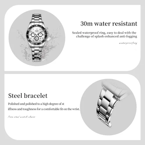 Vista 5 de OLEVS - Reloj de mujer de moda, reloj de vestir con diamantes, para mujer, analógico, de cuarzo, acero inoxidable, impermeable, luminoso, con fecha