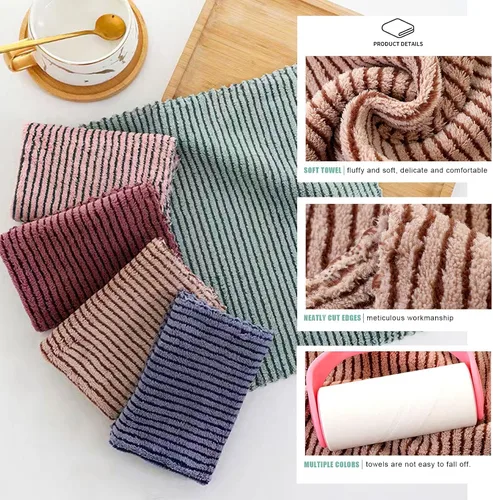 Vista 5 de Toallas de microfibra de 12 x 12 pulgadas, paquete de 10 toallas de limpieza altamente absorbentes, paño de microfibra para lavar platos, automóvil