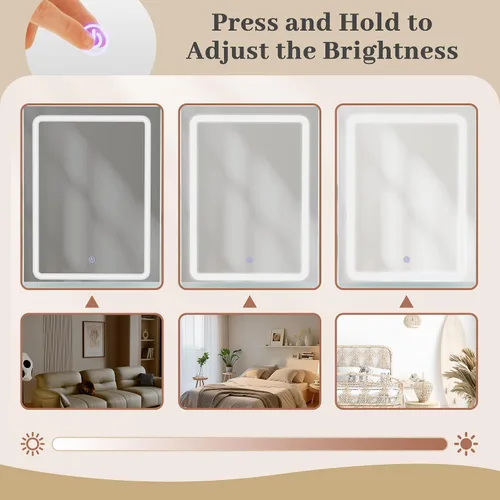 Vista 4 de JUMMICO Tocador de maquillaje con espejo y luces, escritorio de tocador con 3 modos de color y brillo de luz ajustable, mesa de maquillaje con cajón