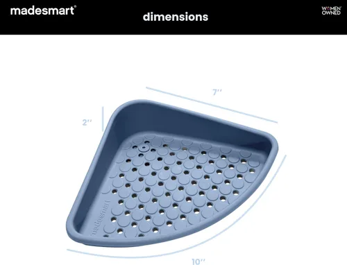 Vista 2 de madesmart Estante esquinero para bañera, organizador de baño con ventosa para champú, jabón, maquinillas de afeitar y accesorios de ducha, bandeja