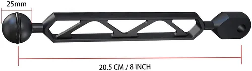 Vista 4 de Seafrogs - Brazo de extensión subacuática de aleación de aluminio de 8 pulgadas, adaptador de bola a cabeza YS, brazo de clip, brazo de conector
