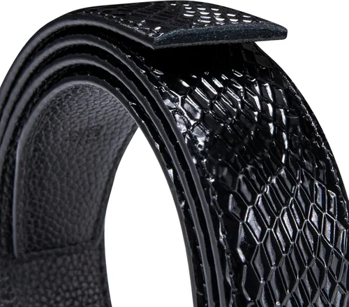 Vista 5 de Dubulle Mens Belt Ratchet Buckle Adjustable Fashion Leather Designer Sliding Strap for Business Wedding Gift