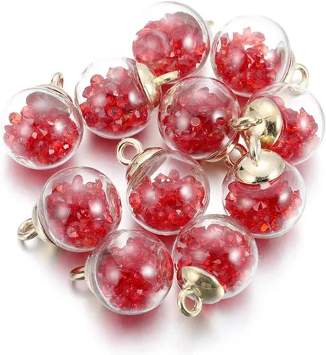 Vista 19 de 10 unids/lote de 0.630 in transparente bola de cristal encantos estrella lentejuelas colgantes para DIY pendientes collar joyería fabricación