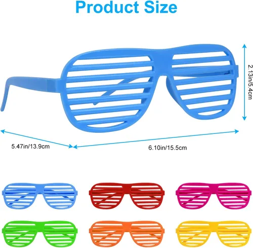 Vista 3 de Gafas de sol de color neón para niños, novedosas gafas de fiesta divertidas de los años 80 y 90, accesorios para fiestas