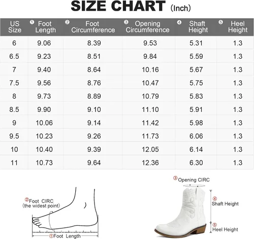 Vista 4 de mysoft Botines de vaquero occidentales de moda para mujer, botines cortos de tacón bajo