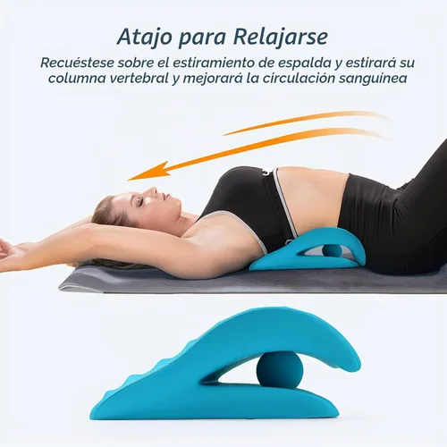 Vista 4 de RESTCLOUD Camilla de espalda para aliviar el dolor de espalda, cojín de estiramiento de espalda, almohada de apoyo lumbar crónica que ayuda