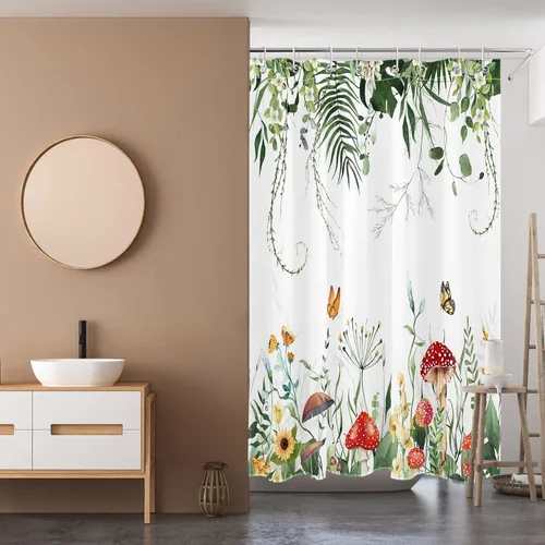 Vista 8 de LB Cortina de ducha de fútbol americano, juego deportivo, acuarela, fondo negro, cortina de baño de dibujos animados, tela de poliéster decorativa