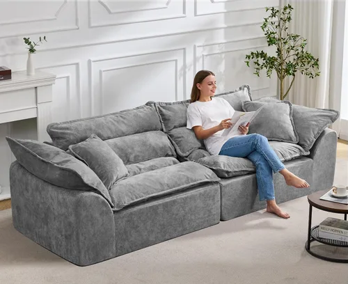 Vista 35 de Hobestluk Sofá seccional modular de sofá deshuesado de 105 pulgadas para 2-Gris
