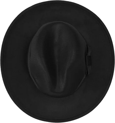 Vista 2 de SATINIOR 6 piezas de sombrero de Fedora, sombrero de gángster negro para hombres y mujeres, accesorio de disfraz divertido de los años 20, sombreros
