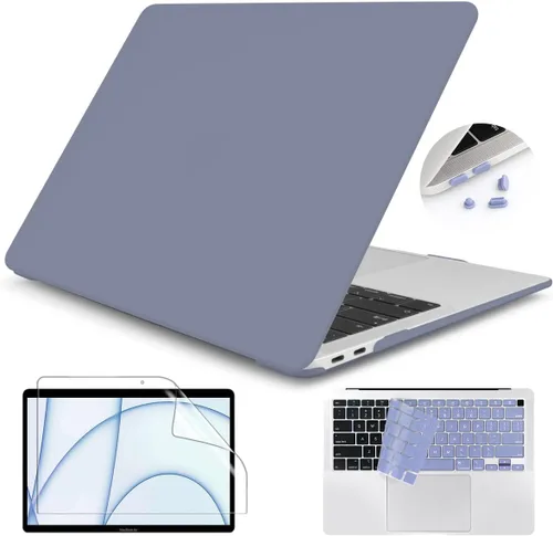 Vista 9 de Teryeefi Funda para MacBook Air 13 pulgadas Case 2021 2020 2019 2018 A2337 M1 A2179 A1932, carcasa rígida esmerilada, cubierta de teclado