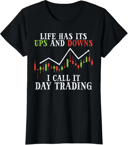 Vista 30 de Life Ups And Downs Day Trading Crypto Stock Market Trader T-Shirt, Negro