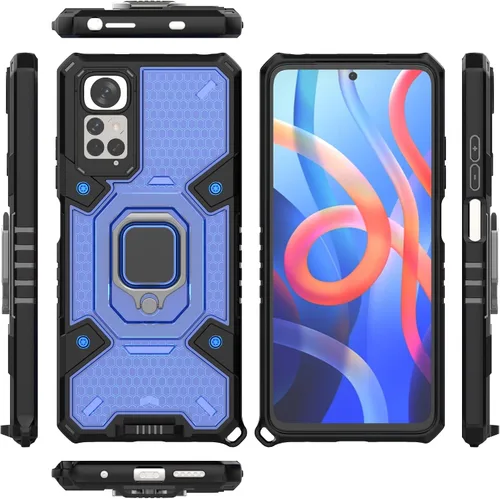 Vista 53 de Funda para 1+ Nord 2 5G, funda para OnePlus Nord 2 5G con funda de soporte, color azul