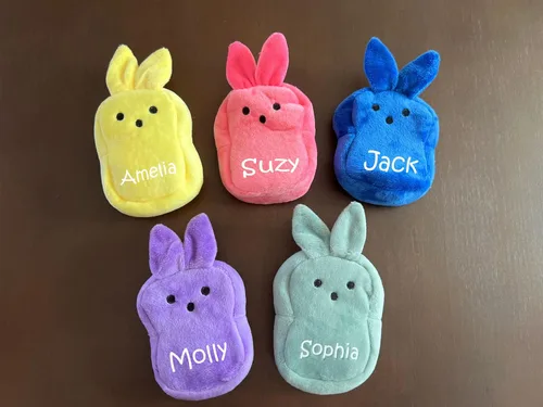 Vista 2 de Cesta de Pascua personalizada, tarjeta de regalo o soporte para dinero, idea de regalo de conejo (azul)