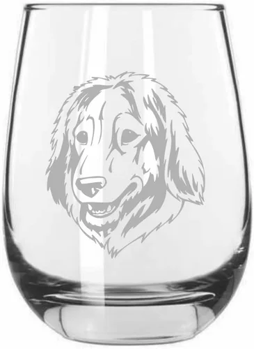 Vista 491 de Shar Pei (chino) - Vaso de vino sin tallo grabado para perro, 15.25 onzas