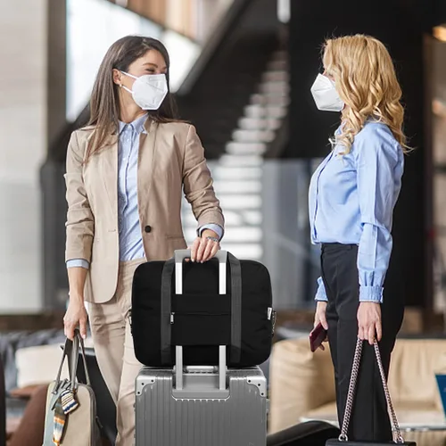 Vista 7 de For Spirit Airlines - Bolsa de viaje plegable de 18 x 14 x 8 pulgadas, bolsa de viaje para mujeres y hombres, 30L (negro