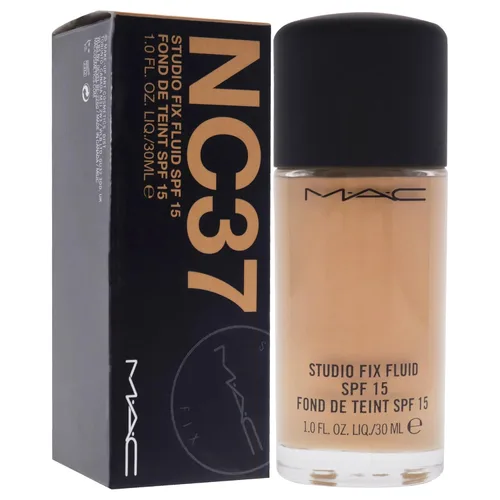 Vista 5 de MAC Studio Fix Base Fluid Foundation SPF5, NC37, Clean, 1 onza líquida (103522)