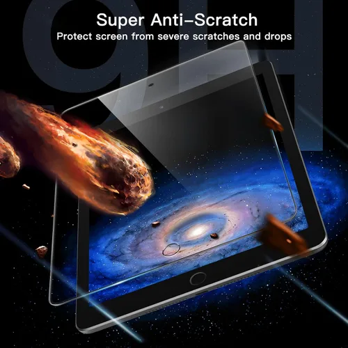 Vista 4 de JETech Protector de pantalla para iPad (9.7 pulgadas, modelo 2018/2017, 6ª/5ª generación), Air 2/1, Pro 9.7 pulgadas, película de vidrio templado
