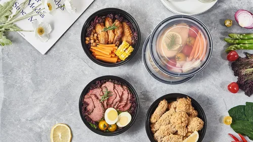 Vista 7 de FULING - Envases de almacenamiento de comida para preparar comidas, 50 unidades, 24 onzas, redondos, con tapas, para llevar, caja de plan