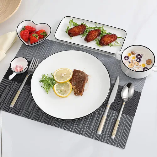 Vista 5 de Juego de cubiertos de acero inoxidable de 20 piezas para 4 utensilios de cocina, incluye tenedores, cucharas, cuchillos para el hogar, restaurante