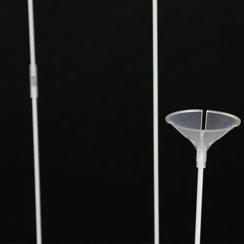 Vista 7 de Efavormart - Juego de 2 soportes de columna de globo de plástico blanco con base entrelazada, soporte de torre de globo moldeable para bodas