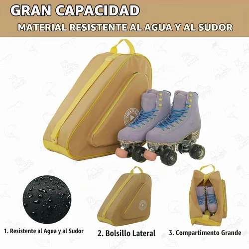 Vista 6 de HEXIFUL Bolsa para Patines de Hielo, En Línea, Roller y Quad - Para Niños y Adultos
