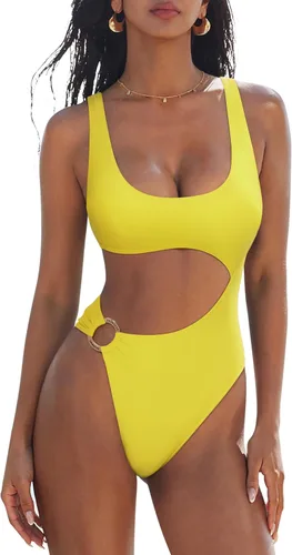 Vista 17 de SUUKSESS Traje de baño sexy de una pieza con control de abdomen para mujer