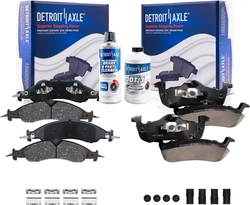 Vista 88 de Detroit Axle - Kit de freno delantero para Dodge Ram 1500 Durango Dakota Chrysler Aspen Dakota Driver Side Disco Freno Pinza de freno de cerámica