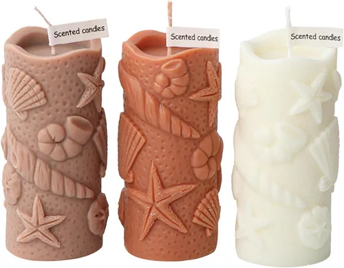 Vista 5 de Molde de Vela de Concha Molde de Cilindro de Concha Molde de Pez de Silicona Onda Espiral para Velas - Moldes de Fundición de Resina de Silicona