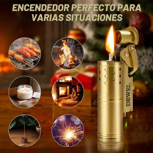 Vista 7 de Encendedor de rueda vintage de cobre y latón - Reutilizable, resistente al viento, presión fría - Regalo de cumpleaños único