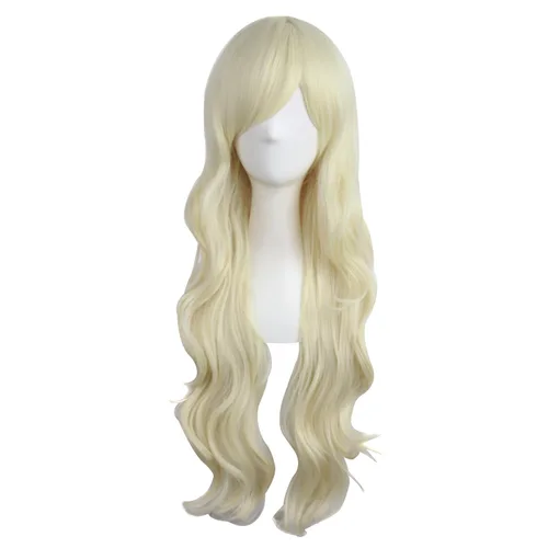 Vista 11 de MapofBeauty - Encantadora peluca larga y rizada para mujer, 28 pulgadas (70 cm), negro