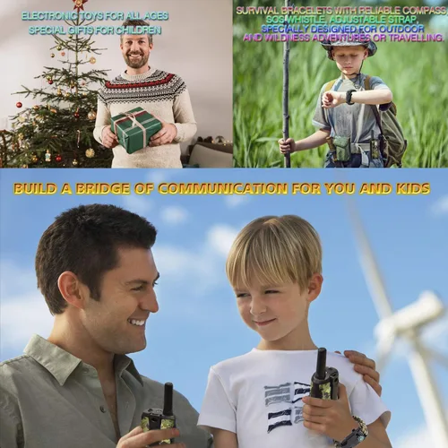 Vista 2 de Regalos para niños de 5 a 12 años, juguetes para niños, walkie talkies para niños, radio de 22 canales, 2 vías, 3 millas de alcance largo, apto