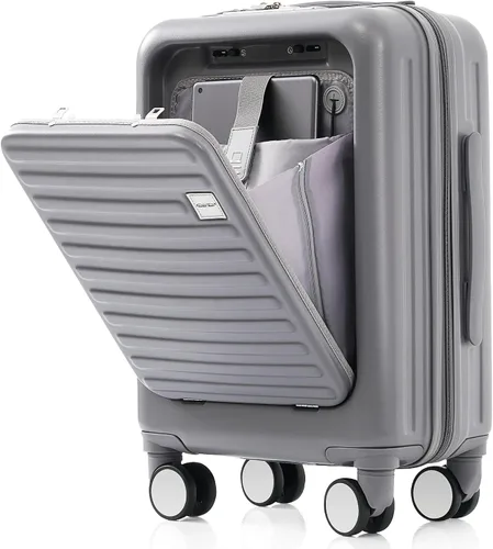 Vista 52 de Merax Juego de equipaje rígido ABS expandible de 3 piezas con rueda giratoria Maleta TSA Lock Suit Case, Negro -, Juego de 2 piezas, Equipaje