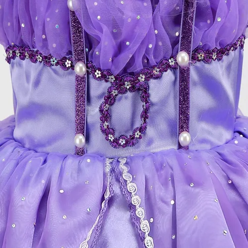 Vista 5 de guest dream Disfraz de princesa para niñas disfraz de princesa con accesorios para fiesta Halloween Navidad cosplay