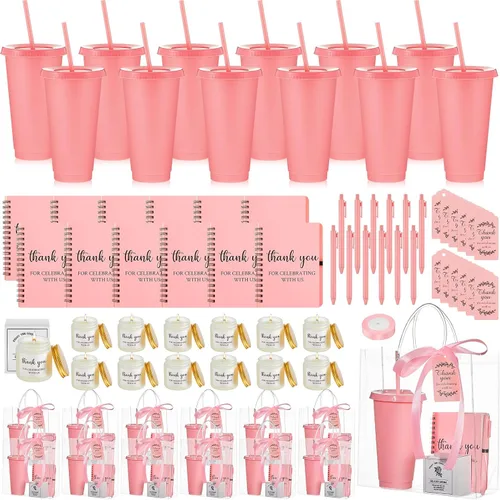 Vista 16 de Nuogo - Juego de 2 premios de ducha para padres para adultos, regalo de despedida de soltera, vaso de plástico, cuaderno con vela perfumada, bolsa