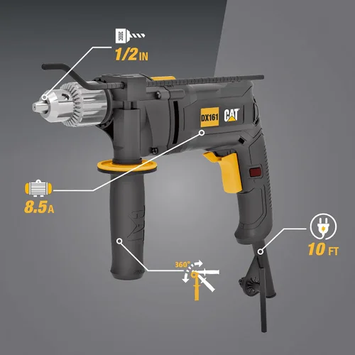 Vista 2 de Cat erpillar Cat DX161U - Taladro martillo con cable de 1/2" 8.5-AMP