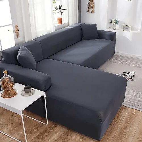 Vista 11 de L Shaped Sectional Sofa Covers 2 Pieces, 1+2 Seater High Elastic Super Stretch Couch Covers, All-Inclusive Non-Slip Slipcover Set with Pillowcases