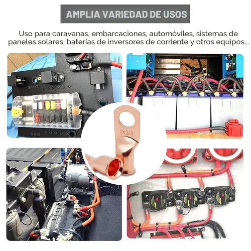 Vista 6 de TKDMR 4 piezas terminales de batería 1/0 AWG-1/2, terminales de cable resistentes, terminales de anillo, extremos de cable de batería, terminales