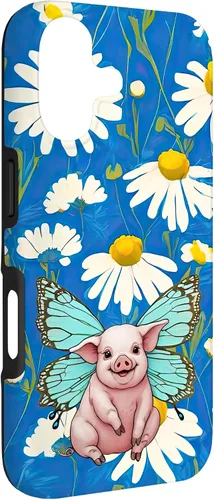Vista 3 de Adorable Pig Piglet with Butterfly Wings Daisy Flower Sweet Case for iPhone 17