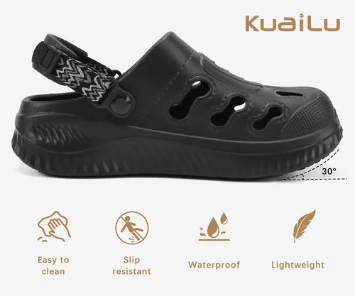 Vista 7 de KuaiLu Zuecos clásicos de recuperación para mujer, cómodas sandalias acolchadas para caminar, para aliviar la fascitis plantar, sandalias