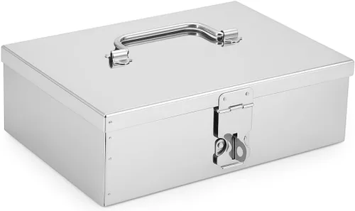 Vista 9 de Bin Buddy Caja de almacenamiento de acero para candado, diseño compacto de 7 x 4 x 2 pulgadas, ideal para almacenar joyas, reliquias, pasaportes