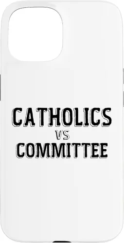 Vista 6 de Catholics Vs Committees Funny Catholic School Humor Case for iPhone 16