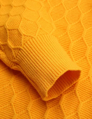 Vista 5 de COOFANDY Suéter de cuello alto para hombre, estilo casual, con patrón torcido, suéter de punto