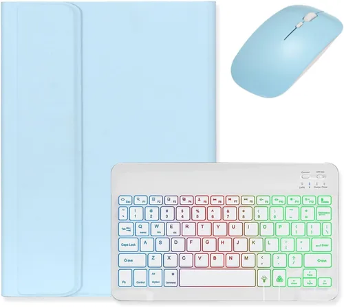 Vista 8 de kaidisen Teclado retroiluminado para Galaxy Tab A8 10.5 pulgadas Tablet Modelo SM-X200/X205/X207 Funda de teclado con ratón, carcasa de teclado
