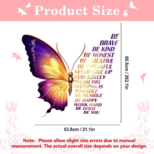 Vista 2 de Calcomanías de pared inspiradoras grandes y coloridas, calcomanías de vinilo con frases motivacionales y frases positivas para niños, niñas, aula