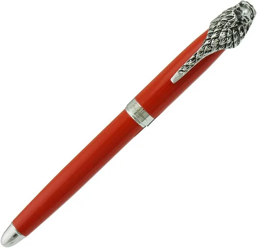 Vista 2 de Fuliwen Eagle Head - Pluma estilográfica con convertidor de recambios de tinta, tamaño mediano (rojo)