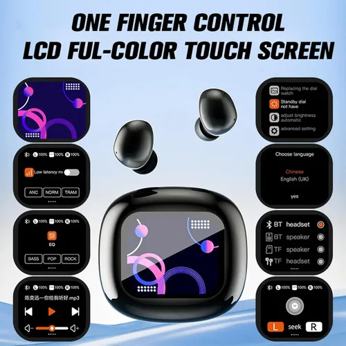 Vista 2 de Pantalla táctil invisible pequeños mini auriculares inalámbricos Bluetooth 5.4 discretos auriculares ocultos para el trabajo, auriculares