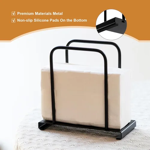 Vista 4 de Servilletero, moderno soporte para servilletas de papel de pie para cocina, mesa de comedor, almacenamiento de servilletas de metal para todas